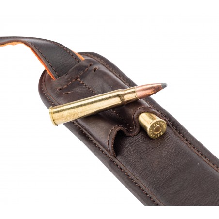 Bretelle carabine Country cuir avec cartouchière