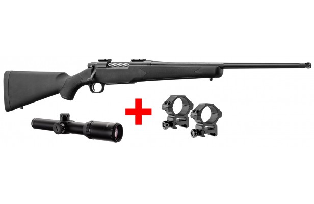 Carabine Mossberg Patriot synthétique 30-06 Sprg pack battue avec lunette 1-4x24