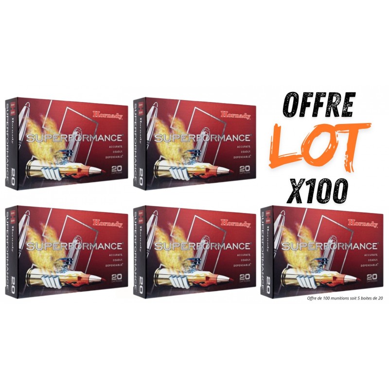 Lot munitions Hornady SST Superformance 180g - Cal. 300 WM - X100 munitions