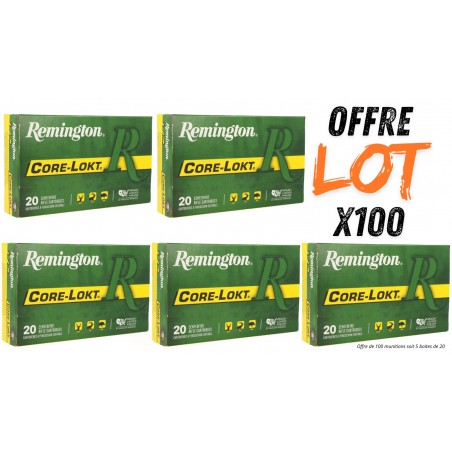 Lot munitions Remington core-lokt 180 grs - Cal. 300 WM  - X100 munitions