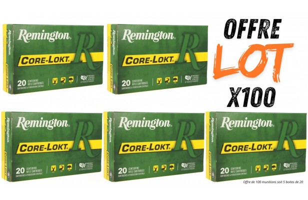 Lot munitions Remington core-lokt 180 grs - Cal. 300 WM  - X100 munitions
