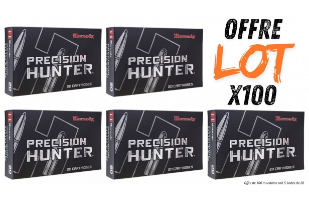 Lot munitions Hornady Precision Hunter ELD-X 178g - Cal. 30-06 Sprg - X100 munitions