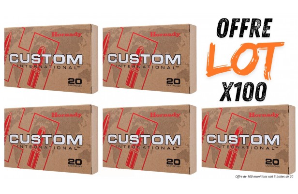 Lot munitions Hornady Custom Interlock 180g - Cal. 300 WM - X100 munitions