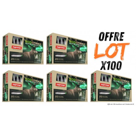 Lot munitions Norma Ecostrike 165g - Cal. 30-06 Sprg - X100 munitions