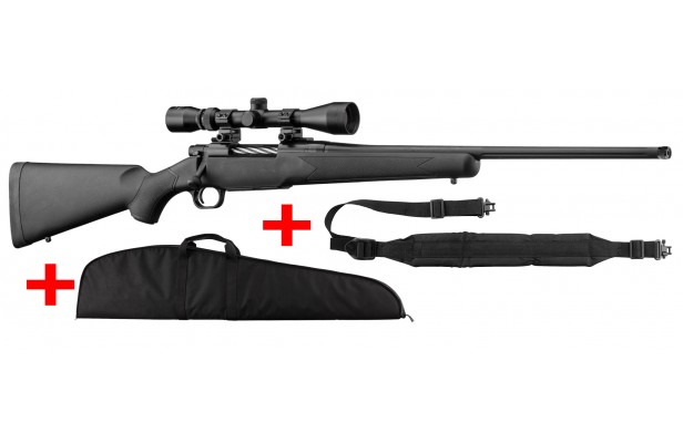 Pack Carabine Mossberg Patriot synthétique 300 WM avec lunette 3-9x40 + bretelle + fourreau