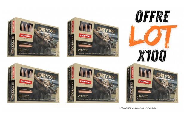 Lot munitions Norma Oryx 55g - Cal. 222 Rem - X100 munitions