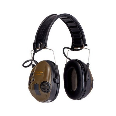 Casque électronique 3M Peltor SportTac coquilles oranges/vertes
