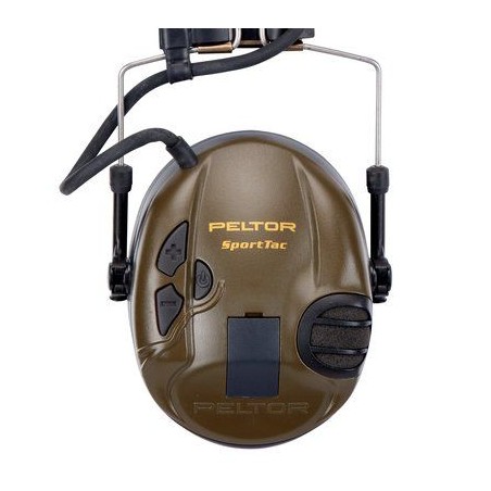 Casque électronique 3M Peltor SportTac coquilles oranges/vertes