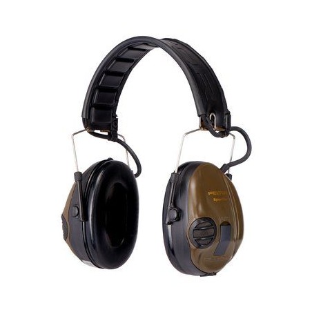 Casque électronique 3M Peltor SportTac coquilles oranges/vertes