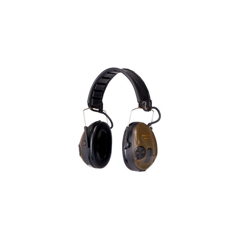 Casque électronique 3M Peltor SportTac coquilles oranges/vertes